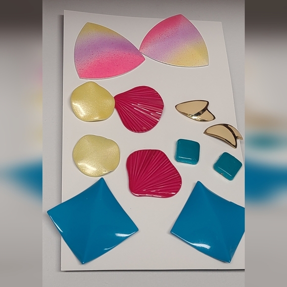 Colorful Geometric Earring Set - Picture 12 of 14